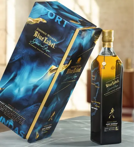 Johnnie Walker Blue Label Ghost and Rare Glenury Royal Special Blend Scotch Whisky