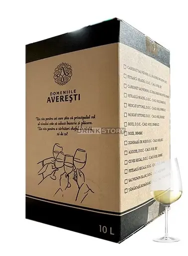 Vin alb sec Domeniile Averesti Zghihara de Husi, Bag in Box