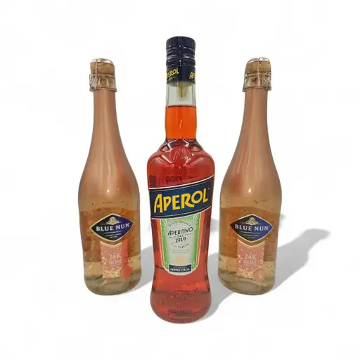 Pachet Spritz: Aperol Si 2 Sticle Vin Spumant Rose Blue Nun Gold Rose 24 K Edition