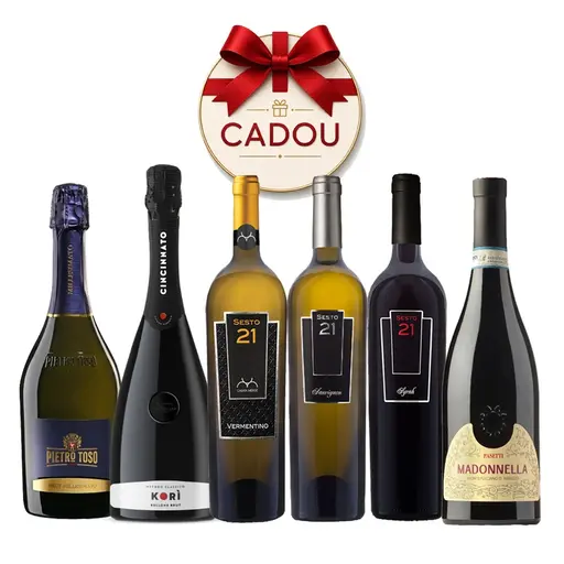 Pachet 6 Sticle de Vin cu Surubelnita Electrica Sparco Cadou
