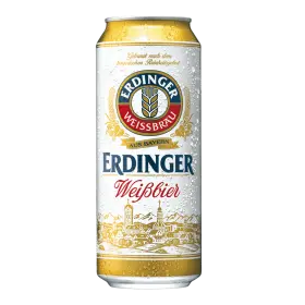 Bere blonda, nefiltrata Erdinger Weissbier, doza, Germania