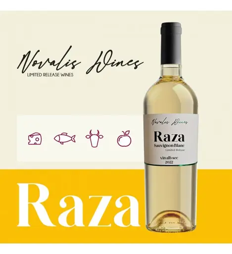 Novalis Wines RAZA Sauvignon Blanc - Vin Alb Sec - Romania