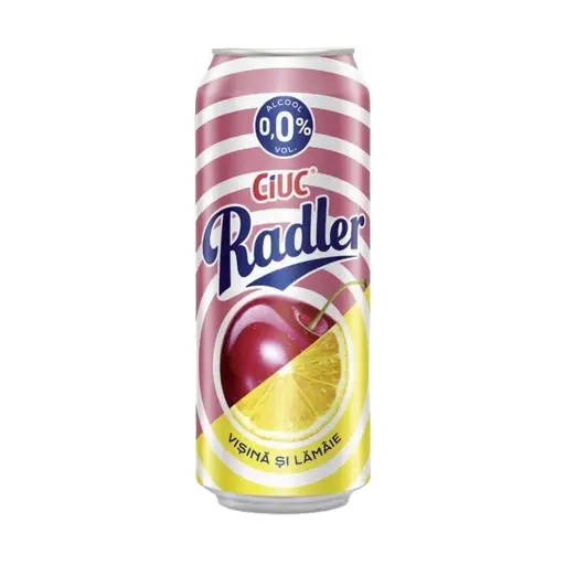 Bere blonda fara alcool cu visine Ciuc Radler