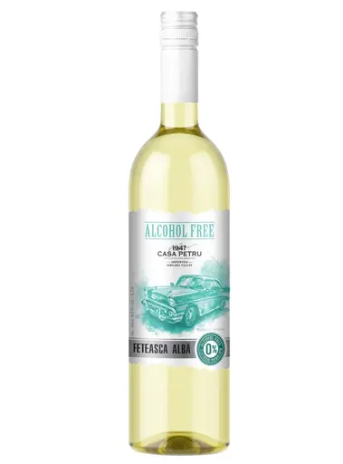 Vin alb demidulce fara alcool Feteasca Alba Casa Petru