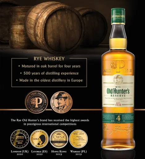 Whisky Old Hunter's Reserve Rye Traditional 4 ani