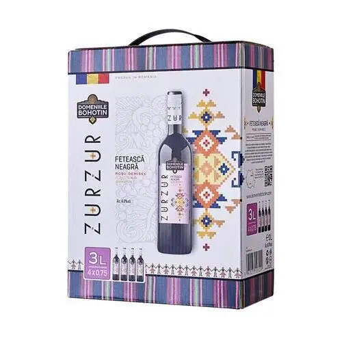 Vin ZUR ZUR Feteasca Neagra Demidulce DOC Domeniile Bohotin Bag-in-Box, rosu