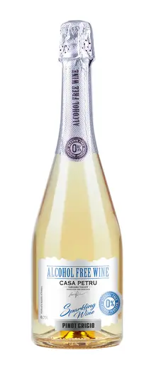 Vin alb demisec sparkling fara alcool Pinot Grigio, Casa Petru
