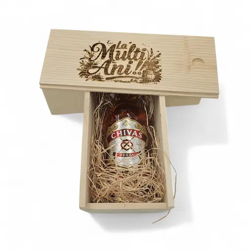 Whisky Chivas Regal 12 Ani + cutie lemn personalizata
