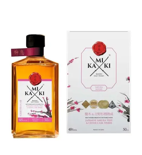 Kamiki Sakura Wood Cedar Cask Finish Blended Malt Japanese Whisky