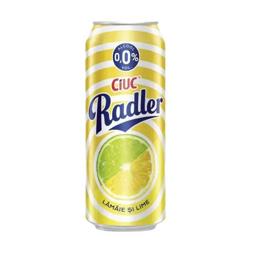 Bere blonda fara alcool cu aroma de zmeura si lamaie Ciuc Radler