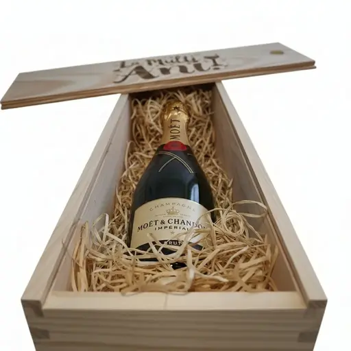 Pachet Cadou Cutie Lemn Personalizata Sampanie Moet & Chandon Brut Imperial