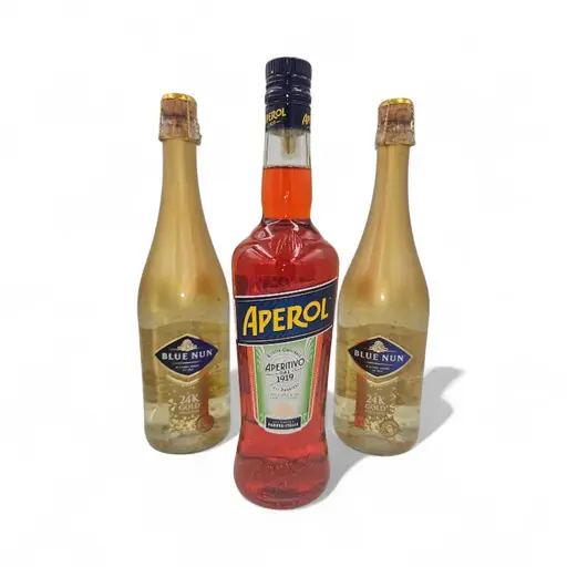 Pachet Spritz: Aperol Si 2 Sticle Vin Spumant Alb Blue Nun Gold 24 K Edition
