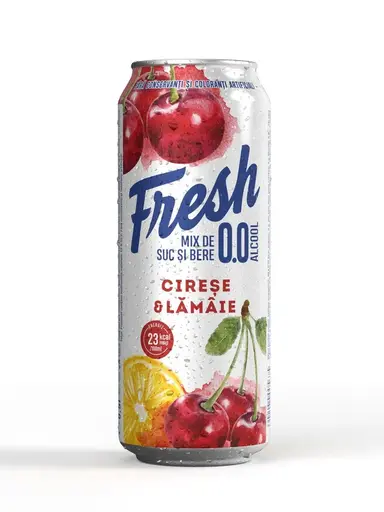 Bere blonda fara alcool cu aroma de cirese si lamaie Fresh, doza
