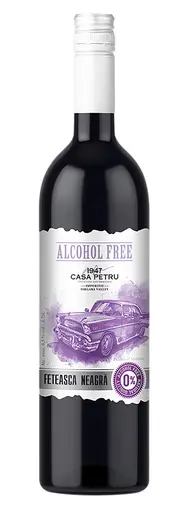 Vin rosu demidulce fara alcool Feteasca Neagra Casa Petru