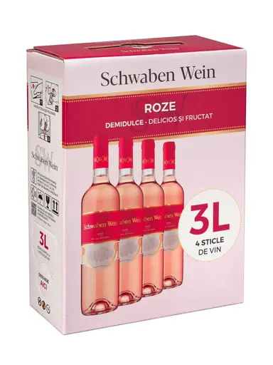 Vin rose demidulce Cramele Recas Schwaben Wein Roze, Bag in Box