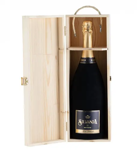 Silvania Spumant Premium Lux Brut Natur Magnum Cutie Lemn