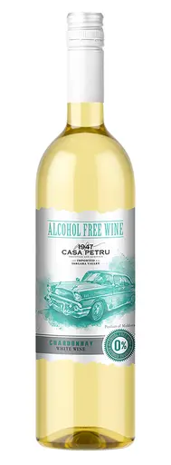 Vin alb demidulce fara alcool Chardonnay Casa Petru