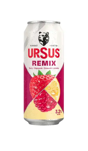 Bere blonda cu aroma de fructe rosii si lamaie Ursus Remix