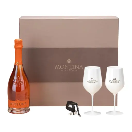 Pachet Festoso Franciacorta Rose Extra Brut cu 2pahare si 1stopper