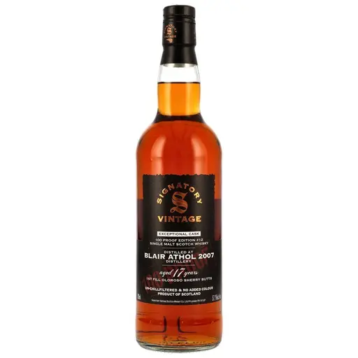 Blair Athol 17 Ani 2007-100 Proof Edition Signatory Vintage