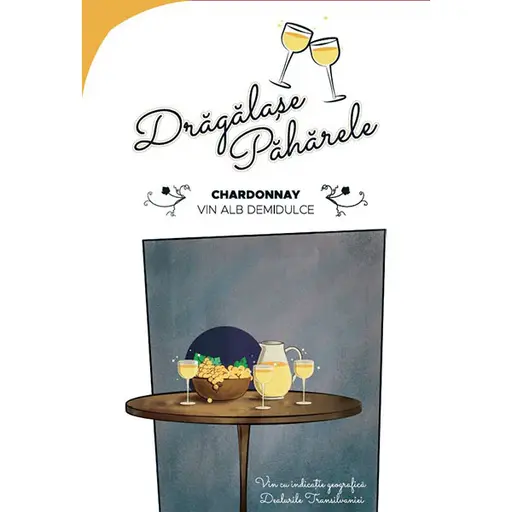 Vin alb demidulce Jidvei Dragalase Paharele Chardonnay, Bag in Box