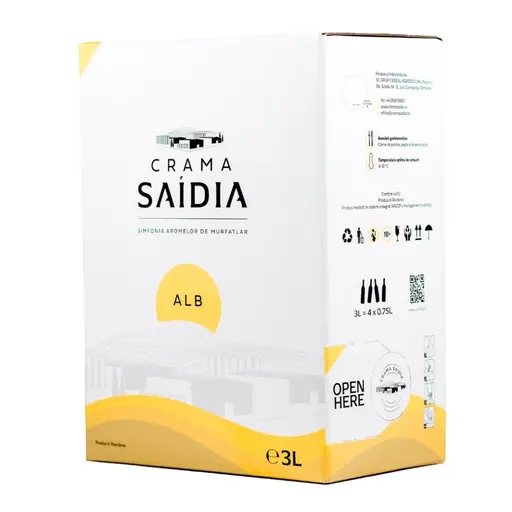 Crama Saidia Sauvignon Blanc Sec Bag in Box
