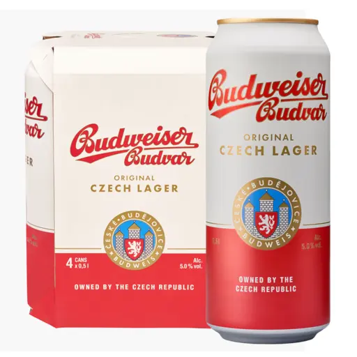 Budweiser Budvar - Bere lager 4 buc. x, - doza