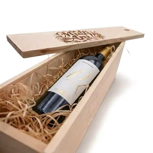 Pachet Cadou Cutie Lemn Personalizata Vin Alb Sec Tenuta Ulisse 10 Vendemmie Bianco