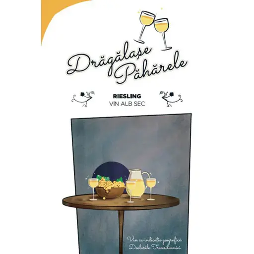 Vin Alb Demisec la Cutie JIDVEI Dragalase Paharele, Riesling, Alcool