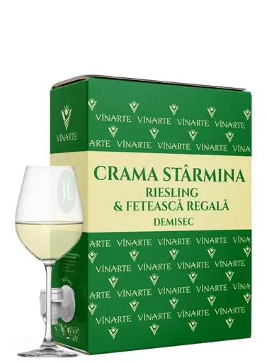 Vinarte crama starmina riesling feteasca regala demisec bag box