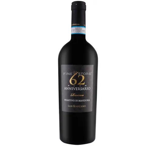 Vin Rosu San Marzano Anniversario 62 Primitivo di Manduria DOP Riserva, sec