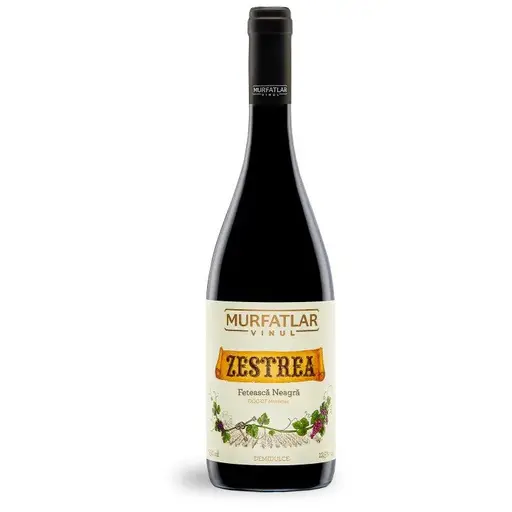 Vin rosu demidulce Feteasca Neagra Zestrea, Murfatlar, nuante de grena, complex de fructe negre