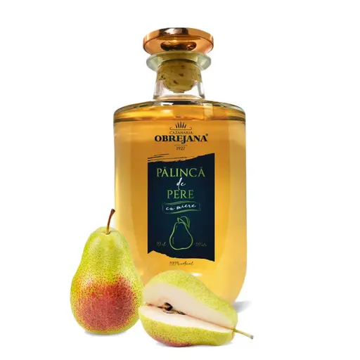 Palinca de Pere 1 din fructe, dublu rafinat, cu adaos de miere in borhot