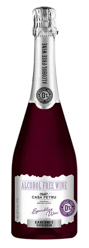Vin rosu demisec sparkling fara alcool Cabernet-Sauvignon, Casa Petru