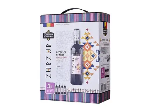 Vin rosu demisec Zurzur Domeniile Bohotin Feteasca Neagra