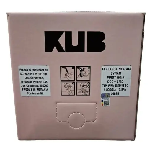 Rasova Kub Feteasca Neagra, Syrah, Pinot Noir Bag In Box Rose Demisec