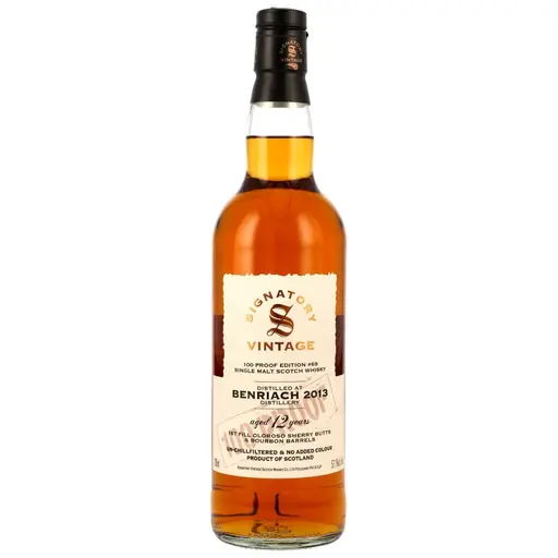 Signatory Vintage Benriach 2013 12 Ani 100 Proof Batch #69