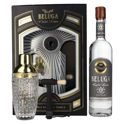 Vodka Beluga Gold Line Noble Russian in Giftbox Cu Ciocanel si Shaker