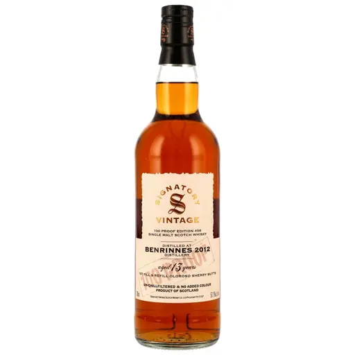 Signatory Vintage Benrinnes 2012 13 Ani 100 Proof Batch #56